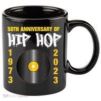 50 Years Hip Hop Vinyl Retro | 50th Anniversary Celebration 11oz C Handle Ceramic Mug thumb 0