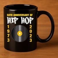 50 Years Hip Hop Vinyl Retro | 50th Anniversary Celebration 11oz C Handle Ceramic Mug thumb 3