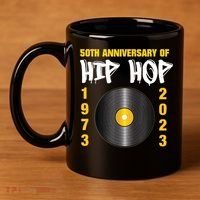 50 Years Hip Hop Vinyl Retro | 50th Anniversary Celebration 11oz C Handle Ceramic Mug thumb 4