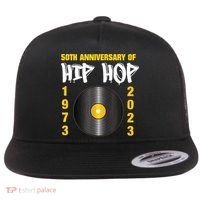 50 Years Hip Hop Vinyl Retro | 50th Anniversary Celebration Flat Bill Trucker Hat thumb 0