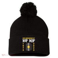 50 Years Hip Hop Vinyl Retro | 50th Anniversary Celebration Pom Pom 12in Knit Beanie thumb 0