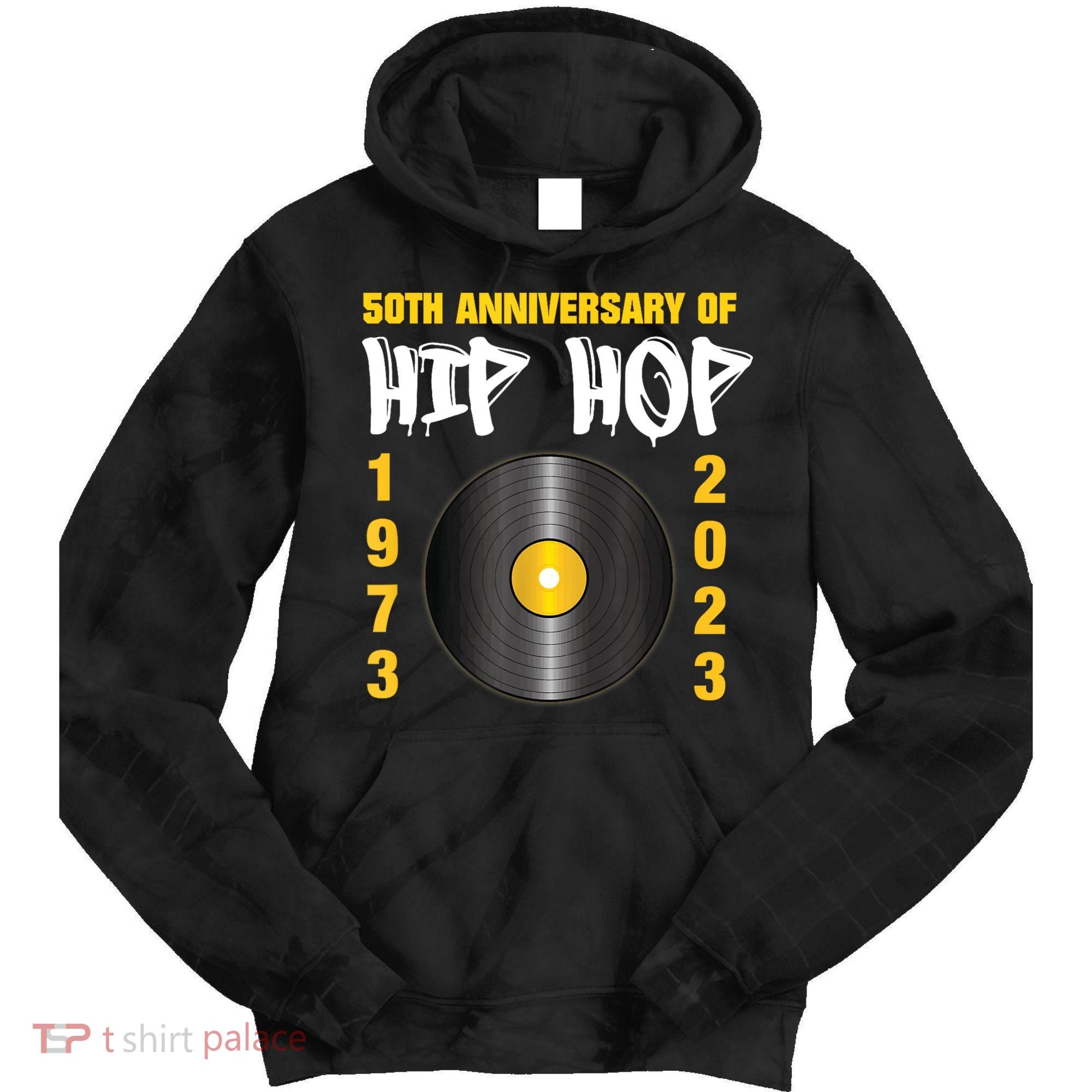 50 Years Hip Hop Vinyl Retro | 50th Anniversary Celebration Tie Dye Hoodie