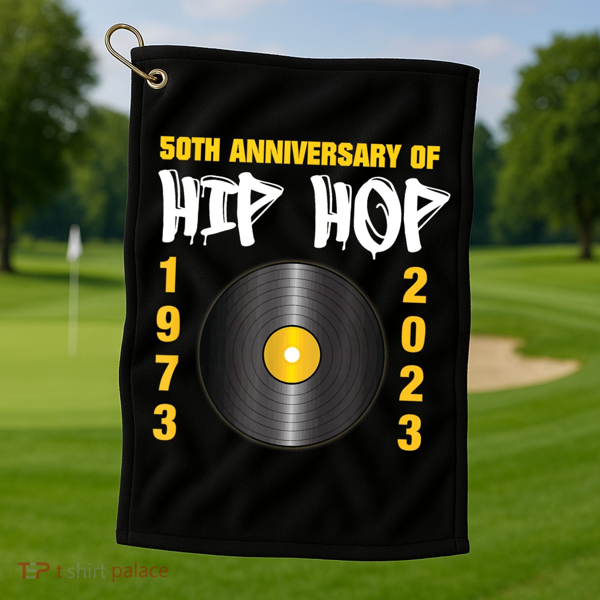 50 Years Hip Hop Vinyl Retro | 50th Anniversary Celebration Golf Towel