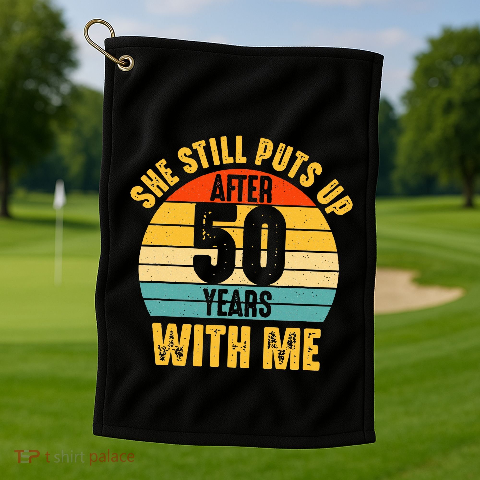 50 Year Marriage Husband 50th Wedding Anniversary Golf Towel