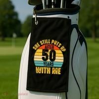 50 Year Marriage Husband 50th Wedding Anniversary Golf Towel thumb 2