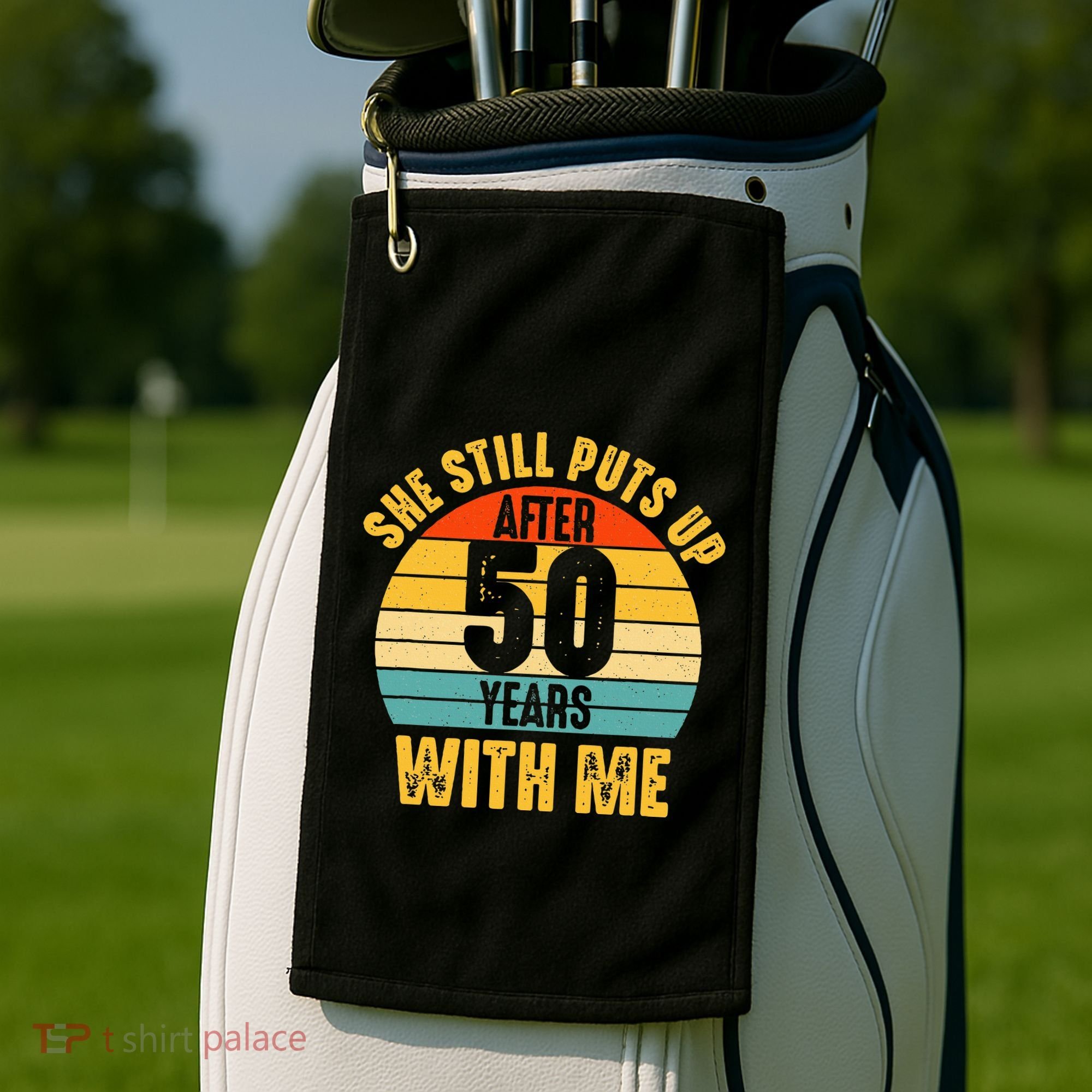 50 Year Marriage Husband 50th Wedding Anniversary Golf Towel