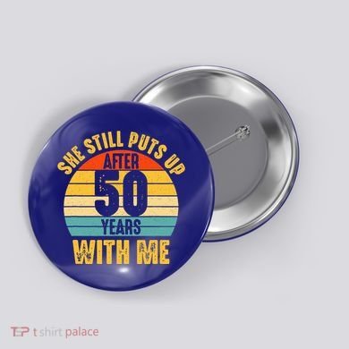 50 Year Marriage Husband 50th Wedding Anniversary Button