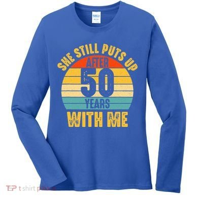 50 Year Marriage Husband 50th Wedding Anniversary Women's Long Sleeve Shirt
