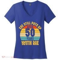 50 Year Marriage Husband 50th Wedding Anniversary Women's V-Neck T-Shirt thumb 0