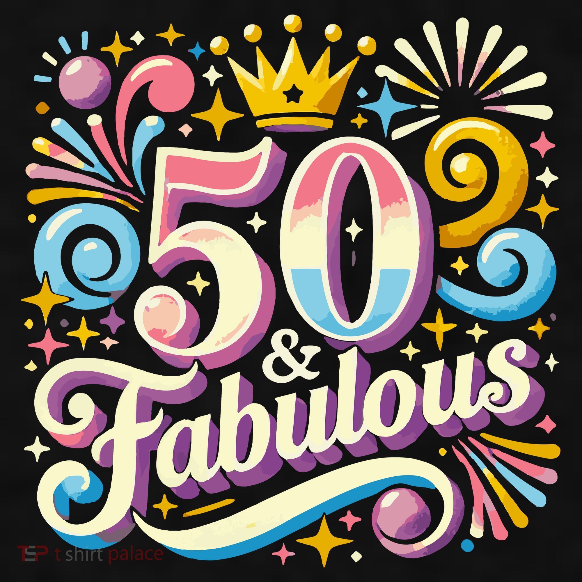50 Year Old & Fabulous 50th Birthday Cute Ladies PosiCharge Tri-Blend Wicking Tank