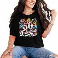 50 Year Old & Fabulous 50th Birthday Cute Comfort Colors T-Shirt thumb 0