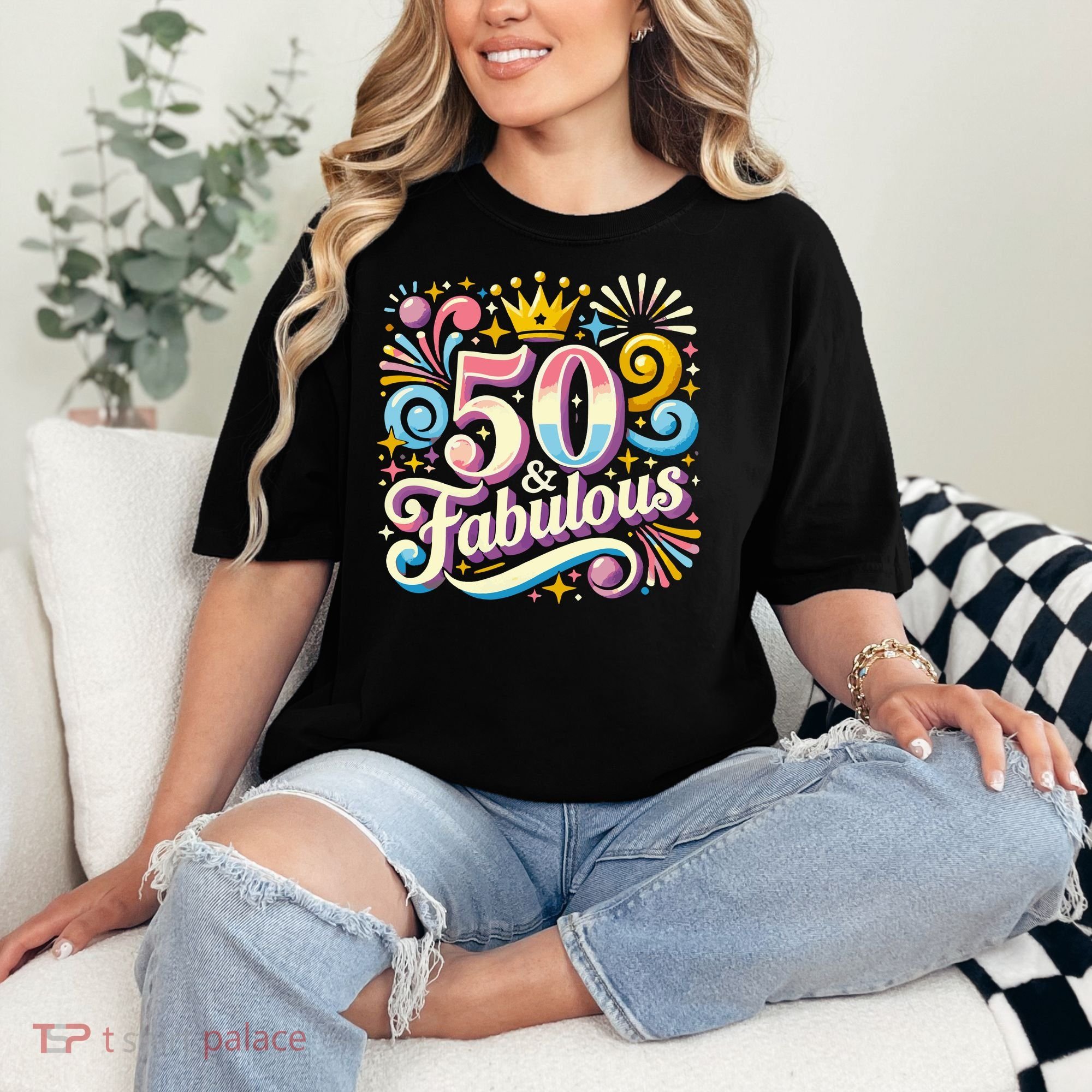 50 Year Old & Fabulous 50th Birthday Cute Comfort Colors T-Shirt