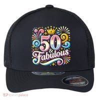 50 Year Old & Fabulous 50th Birthday Cute Flexfit Unipanel Trucker Cap thumb 0