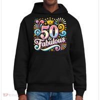 50 Year Old & Fabulous 50th Birthday Cute District V.I.T. Heavyweight Hoodie thumb 0