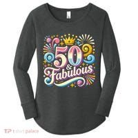50 Year Old & Fabulous 50th Birthday Cute Women's Perfect Tri Tunic Long Sleeve Shirt thumb 0