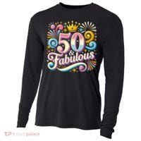 50 Year Old & Fabulous 50th Birthday Cute Cooling Performance Long Sleeve Crew thumb 0
