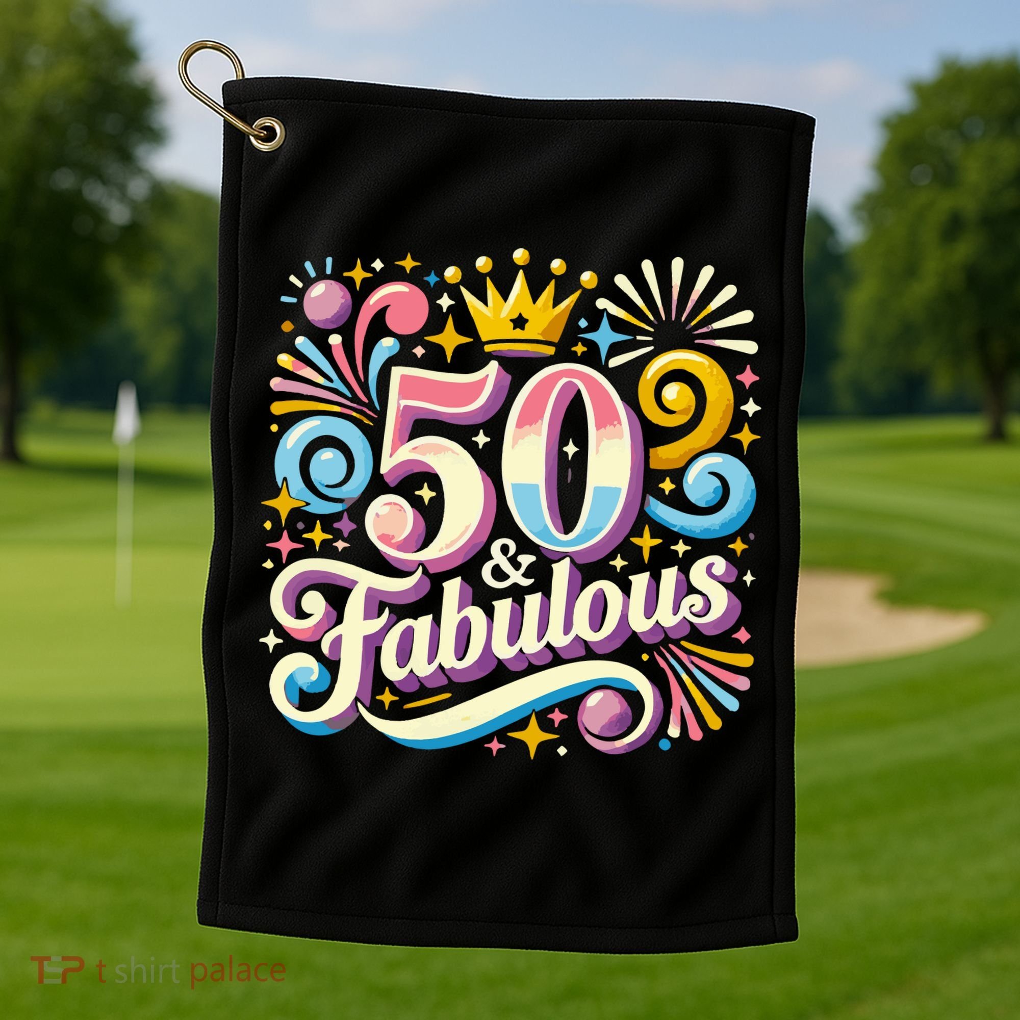 50 Year Old & Fabulous 50th Birthday Cute Golf Towel