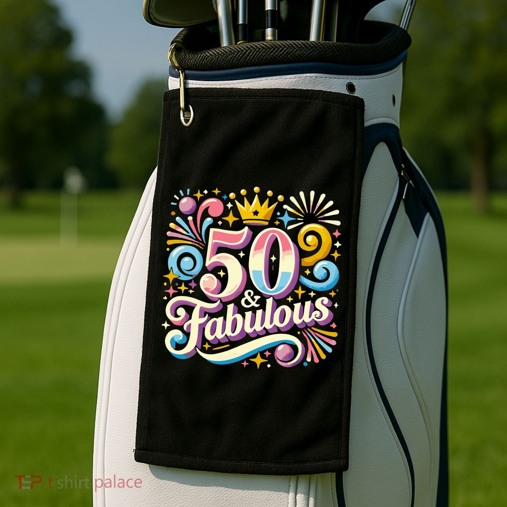 50 Year Old & Fabulous 50th Birthday Cute Golf Towel