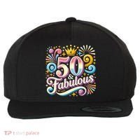 50 Year Old & Fabulous 50th Birthday Cute Wool Snapback Cap thumb 0