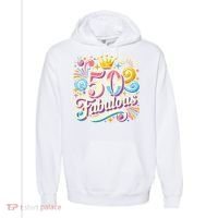 50 Year Old & Fabulous 50th Birthday Cute Comfort Colors Garment-Dyed Hooded Sweatshirt thumb 0