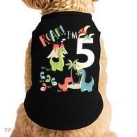 5 Year Old Roar Im 5 5th Birthday Boy T Rex Dinosaur Doggie Tank thumb 0