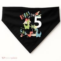 5 Year Old Roar Im 5 5th Birthday Boy T Rex Dinosaur USA-Made Doggie Bandana thumb 0