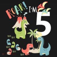 5 Year Old Roar Im 5 5th Birthday Boy T Rex Dinosaur Mousepad thumb 1
