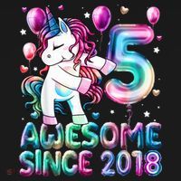 5 Years Old Unicorn Flossing 5th Birthday Girl Unicorn Party Women's Hoodie thumb 2