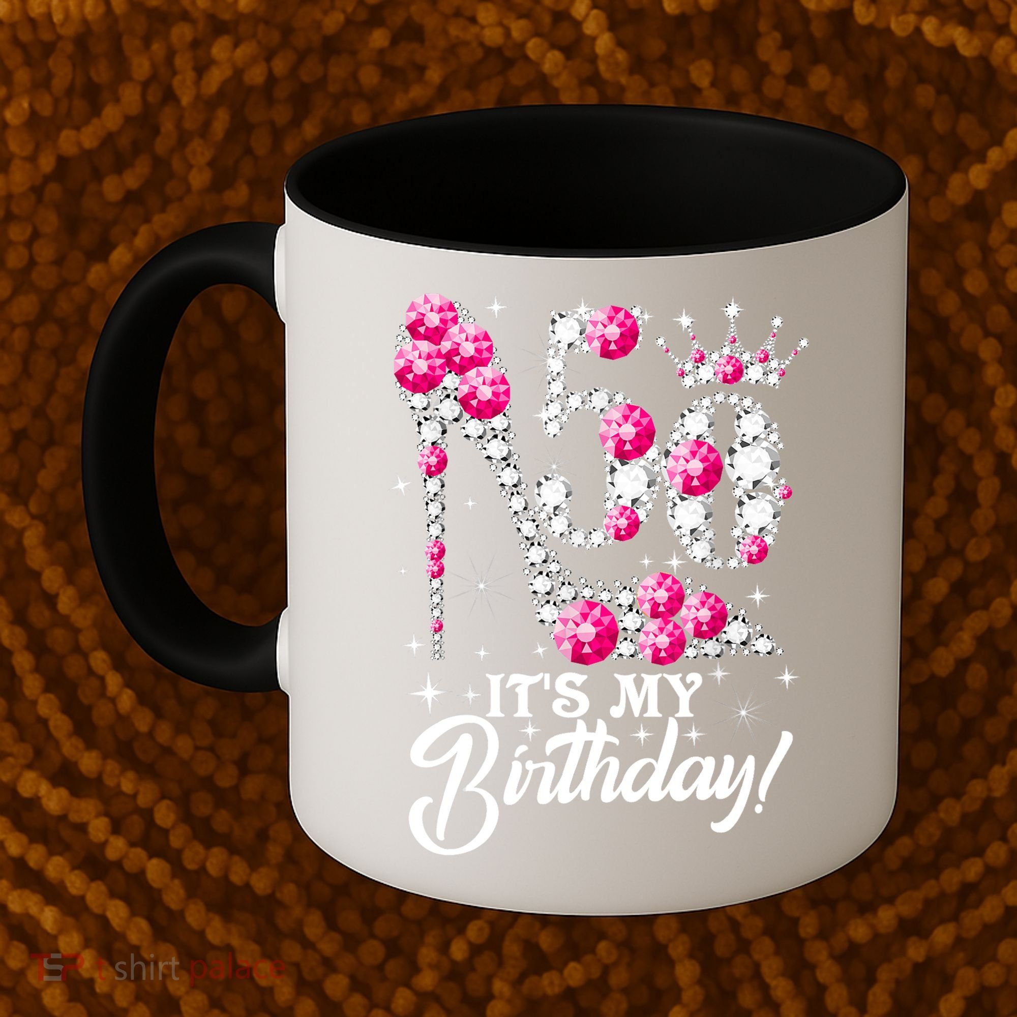 50 Years Old It's My 50th Birthday Funny Pink Diamond Shoes Coffee Mug