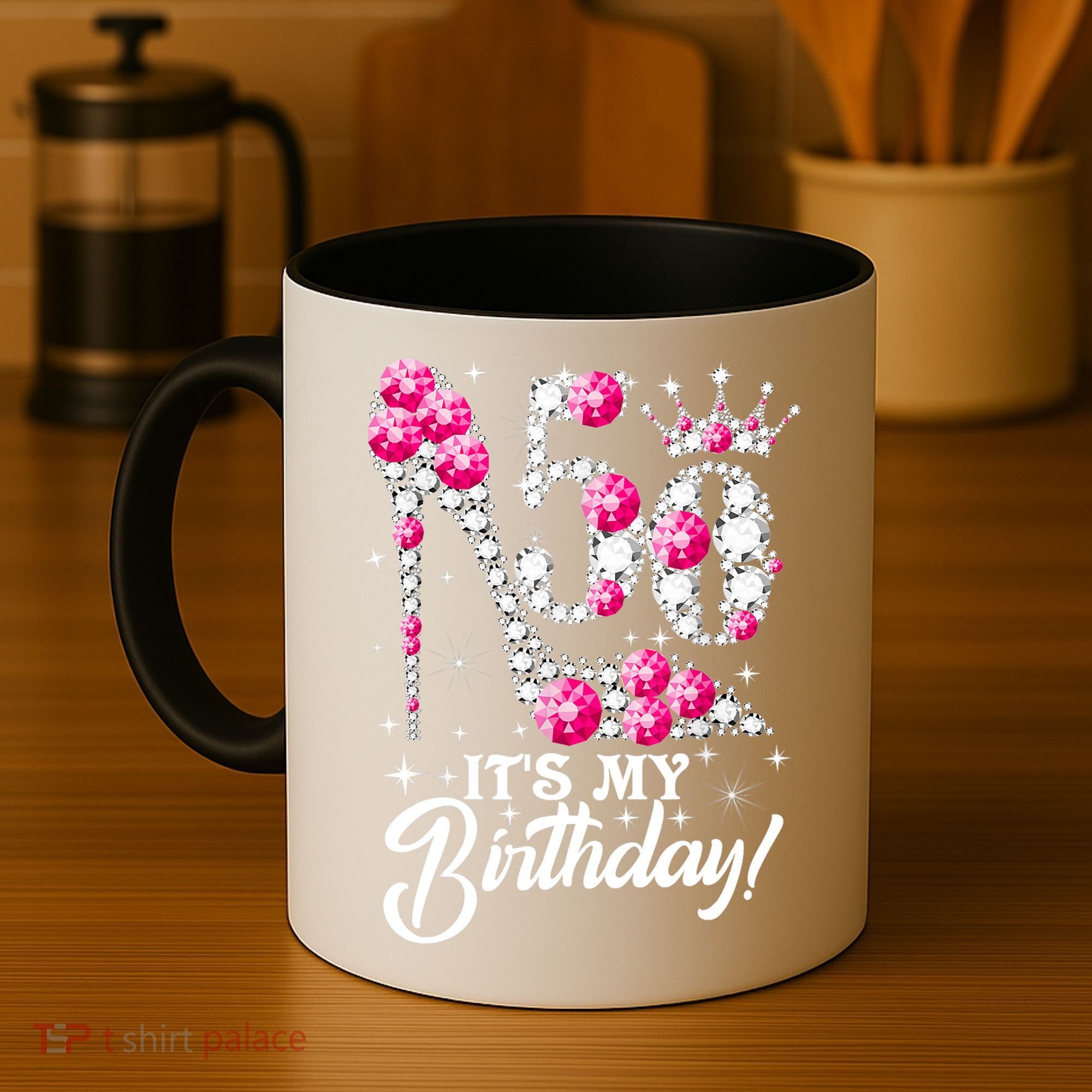 50 Years Old It's My 50th Birthday Funny Pink Diamond Shoes Coffee Mug