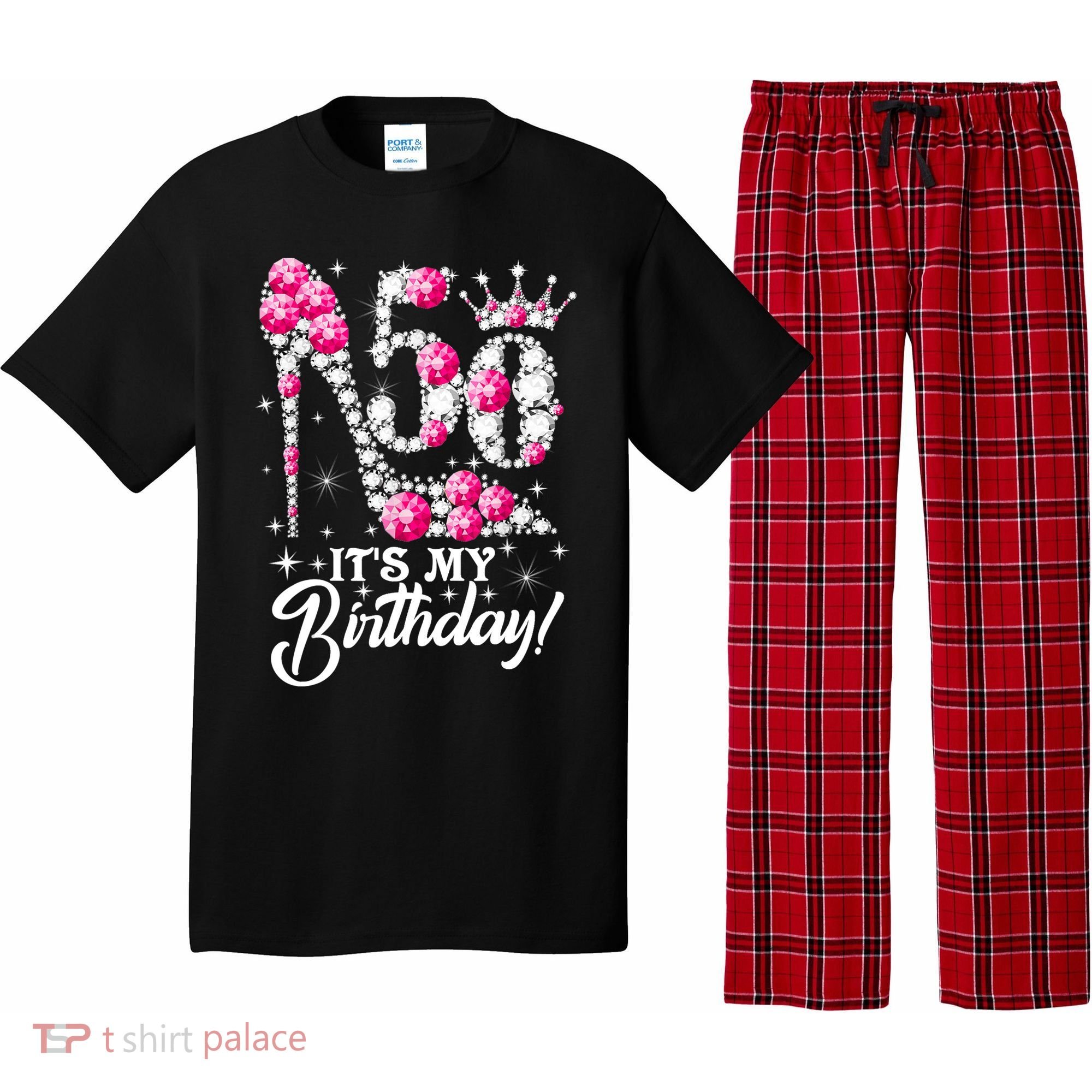 50 Years Old It's My 50th Birthday Funny Pink Diamond Shoes Pajama Set