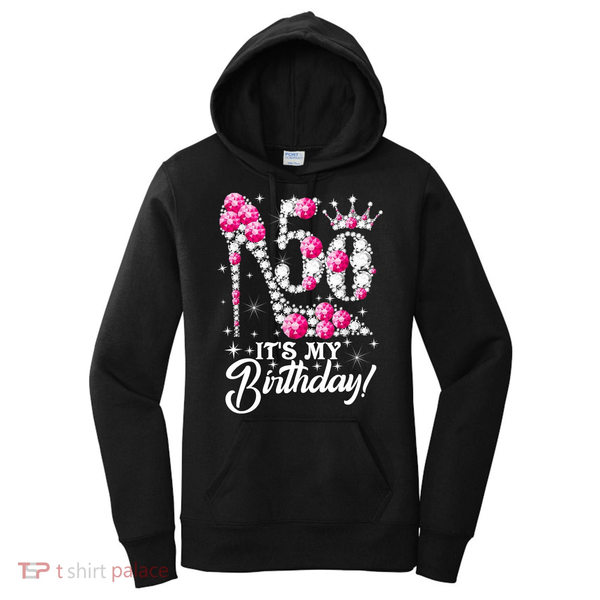 50 Years Old It's My 50th Birthday Funny Pink Diamond Shoes Women's Hoodie