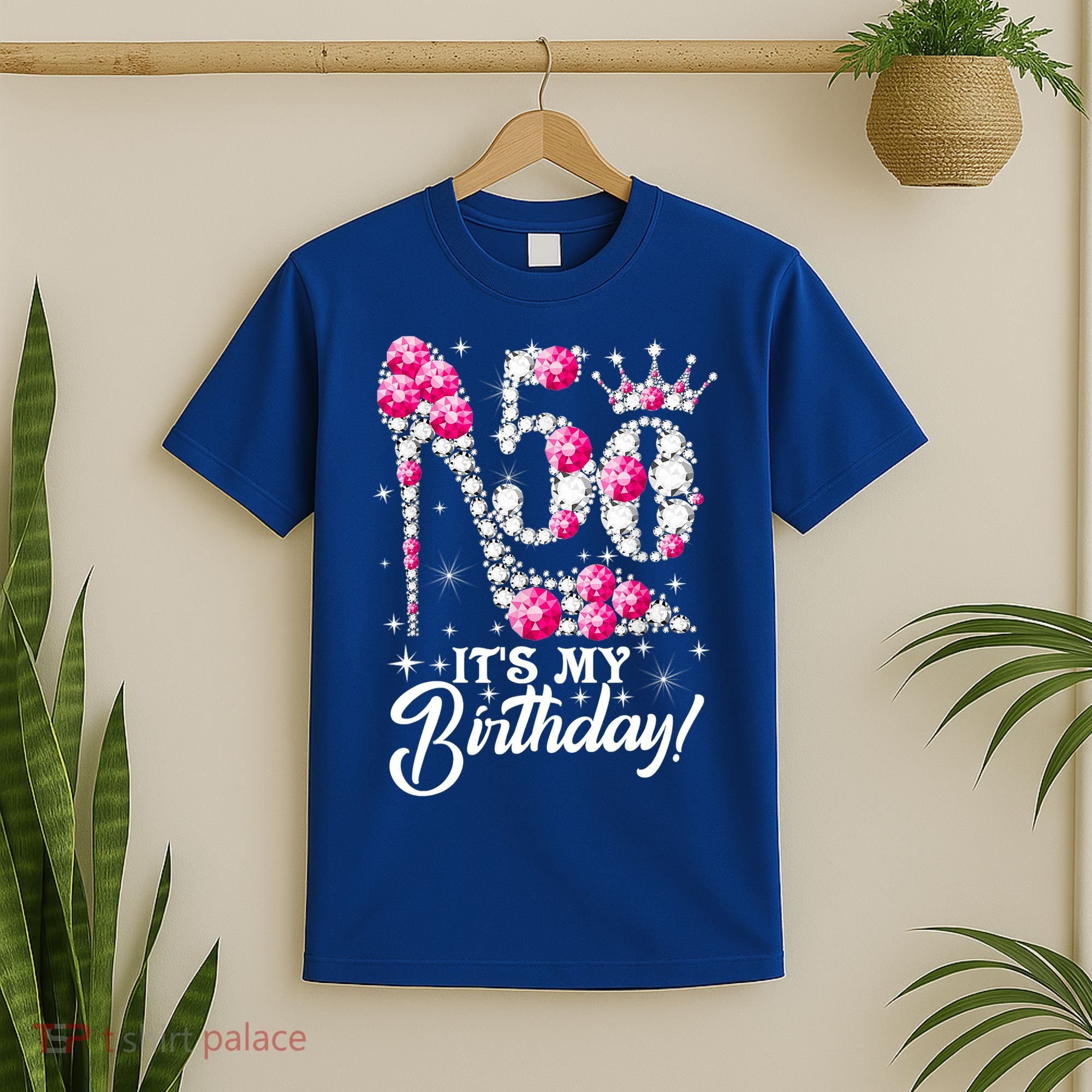 50 Years Old It's My 50th Birthday Funny Pink Diamond Shoes T-Shirt