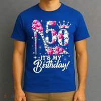 50 Years Old It's My 50th Birthday Funny Pink Diamond Shoes T-Shirt thumb 3