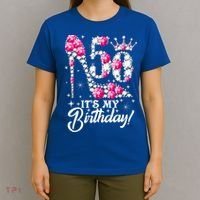 50 Years Old It's My 50th Birthday Funny Pink Diamond Shoes T-Shirt thumb 4