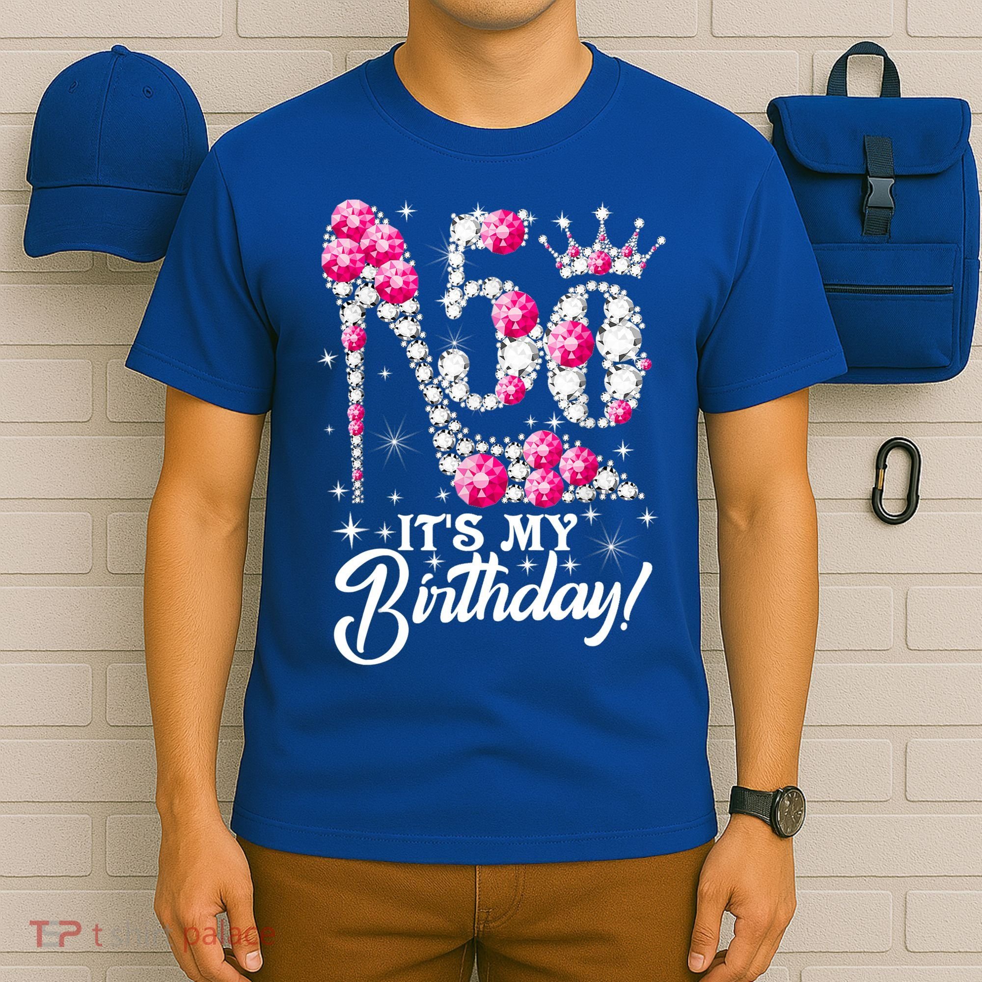 50 Years Old It's My 50th Birthday Funny Pink Diamond Shoes T-Shirt