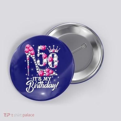 50 Years Old It's My 50th Birthday Funny Pink Diamond Shoes Button