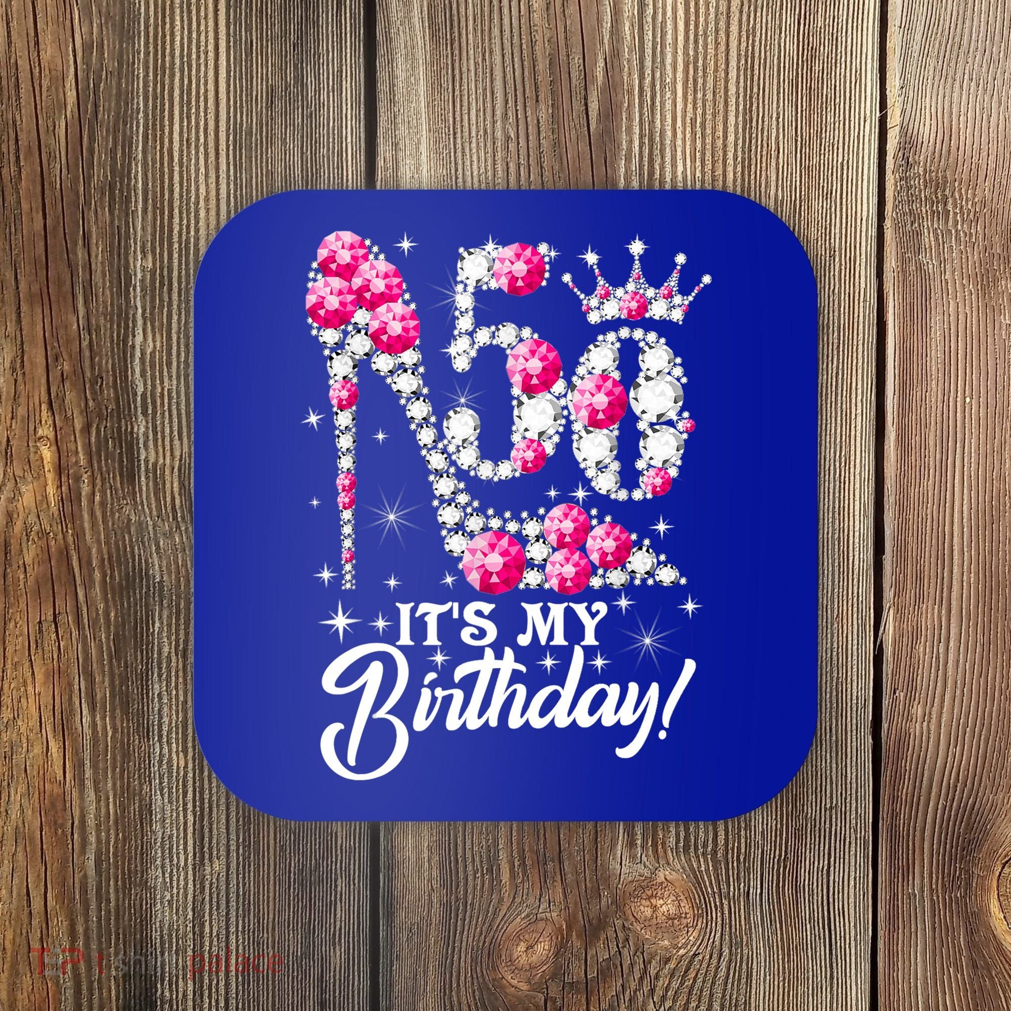 50 Years Old It's My 50th Birthday Funny Pink Diamond Shoes Coaster
