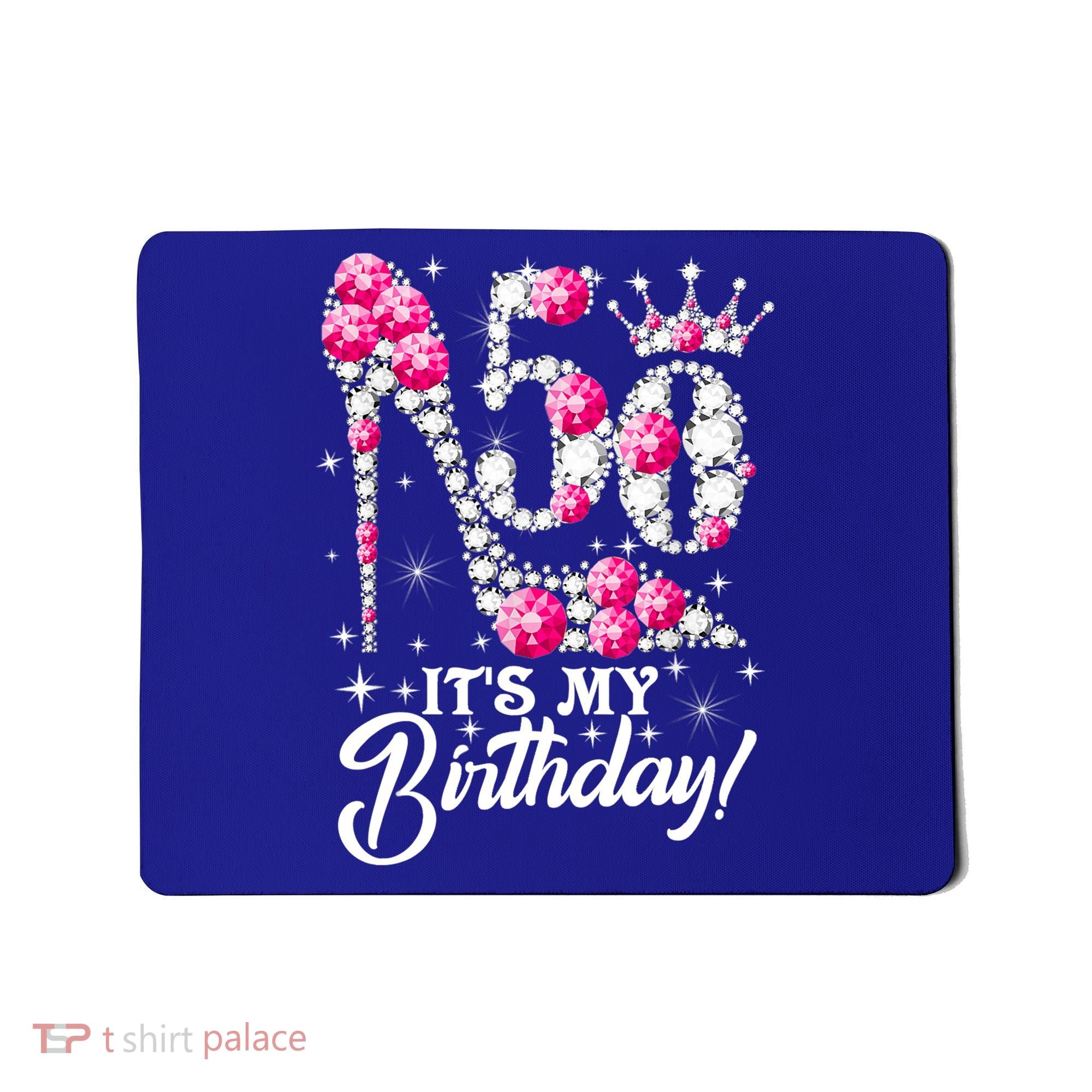 50 Years Old It's My 50th Birthday Funny Pink Diamond Shoes Mousepad