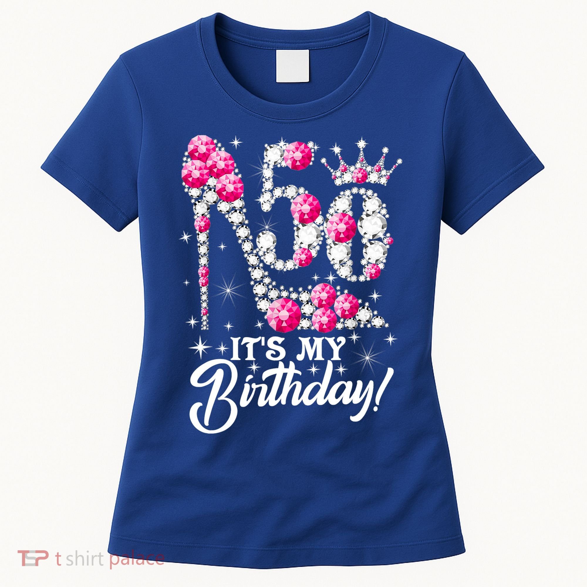 50 Years Old It's My 50th Birthday Funny Pink Diamond Shoes Women's T-Shirt