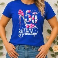 50 Years Old It's My 50th Birthday Funny Pink Diamond Shoes Women's T-Shirt thumb 2