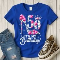 50 Years Old It's My 50th Birthday Funny Pink Diamond Shoes Women's T-Shirt thumb 3