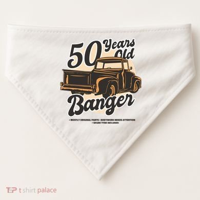 50 Years Old Banger Funny Birthday USA-Made Doggie Bandana
