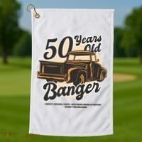 50 Years Old Banger Funny Birthday Golf Towel thumb 1