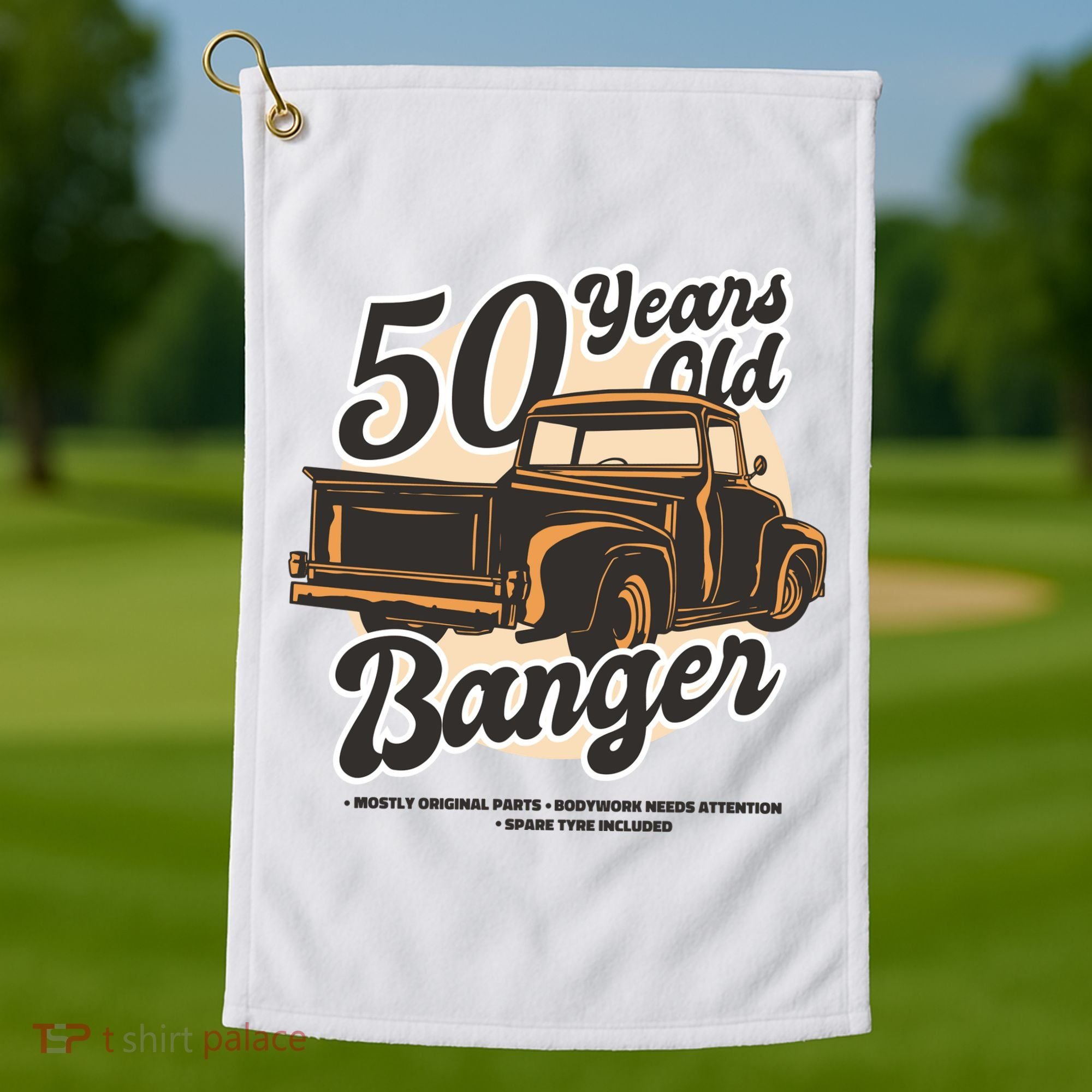 50 Years Old Banger Funny Birthday Golf Towel