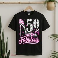 50 Years Old Gifts 50 & Fabulous 50th Birthday Pink Diamond T-Shirt thumb 2