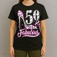 50 Years Old Gifts 50 & Fabulous 50th Birthday Pink Diamond T-Shirt thumb 4