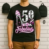 50 Years Old Gifts 50 & Fabulous 50th Birthday Pink Diamond T-Shirt thumb 6