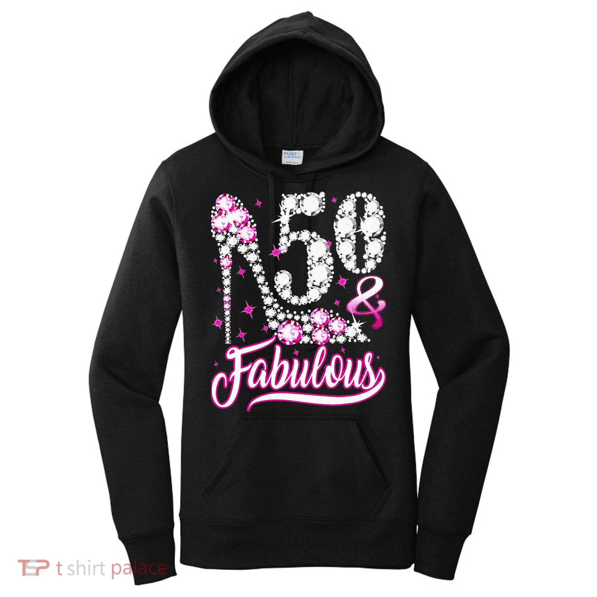 50 Years Old Gifts 50 & Fabulous 50th Birthday Pink Diamond Women's Hoodie