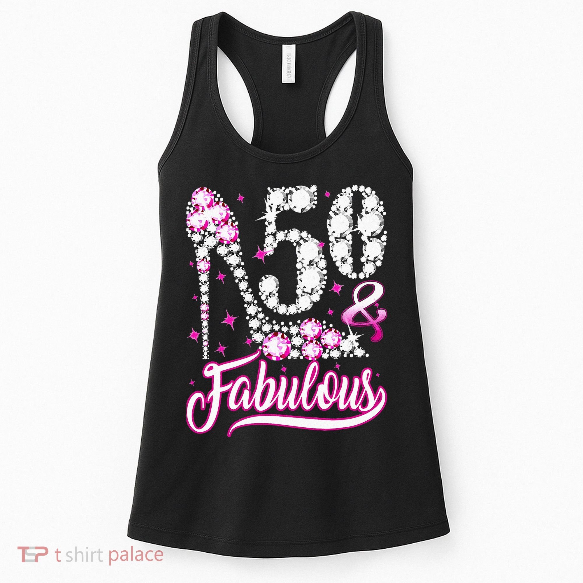 50 Years Old Gifts 50 & Fabulous 50th Birthday Pink Diamond Women's Tank Top